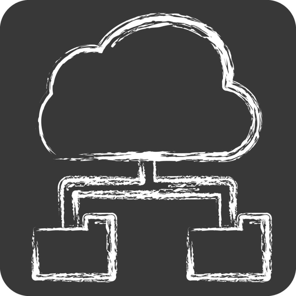 Icon Cloud Storage. related to Network symbol. chalk Style. simple illustration vector