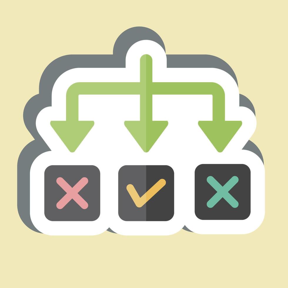 Sticker Solving. related to Choice symbol. simple illustration vector