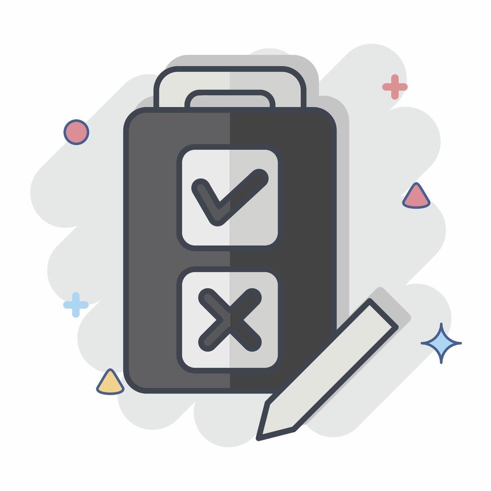 Icon Quiz. related to Choice symbol. comic style. simple illustration vector