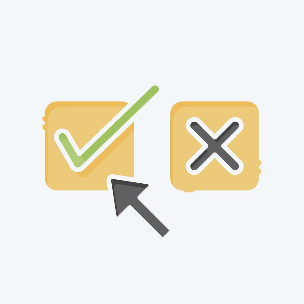Icon Right Choice. related to Choice symbol. doodle style. simple illustration vector