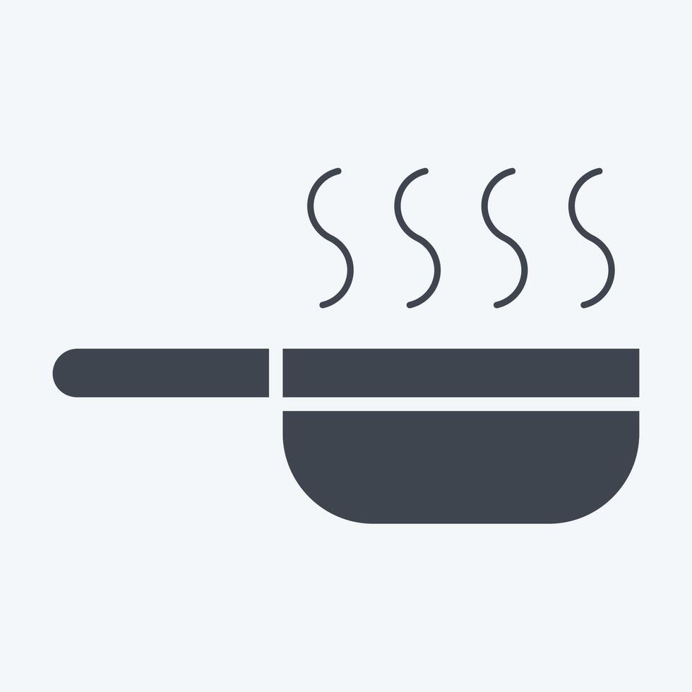 Icon Fry Pan. related to Breakfast symbol. glyph style. simple illustration vector