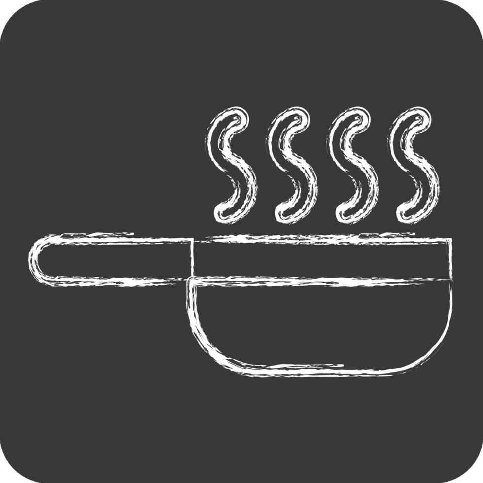 Icon Fry Pan. related to Breakfast symbol. chalk Style. simple illustration vector