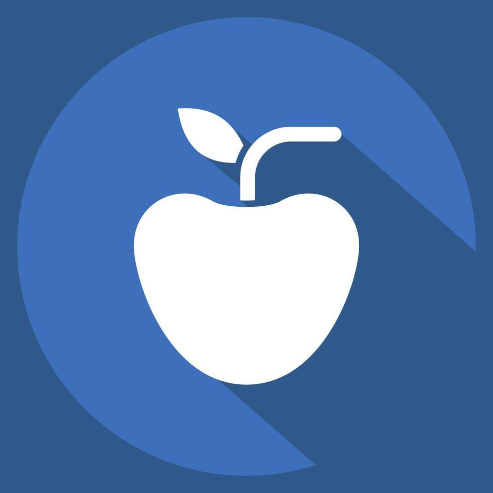 Icon Apple. related to Breakfast symbol. long shadow style. simple illustration vector
