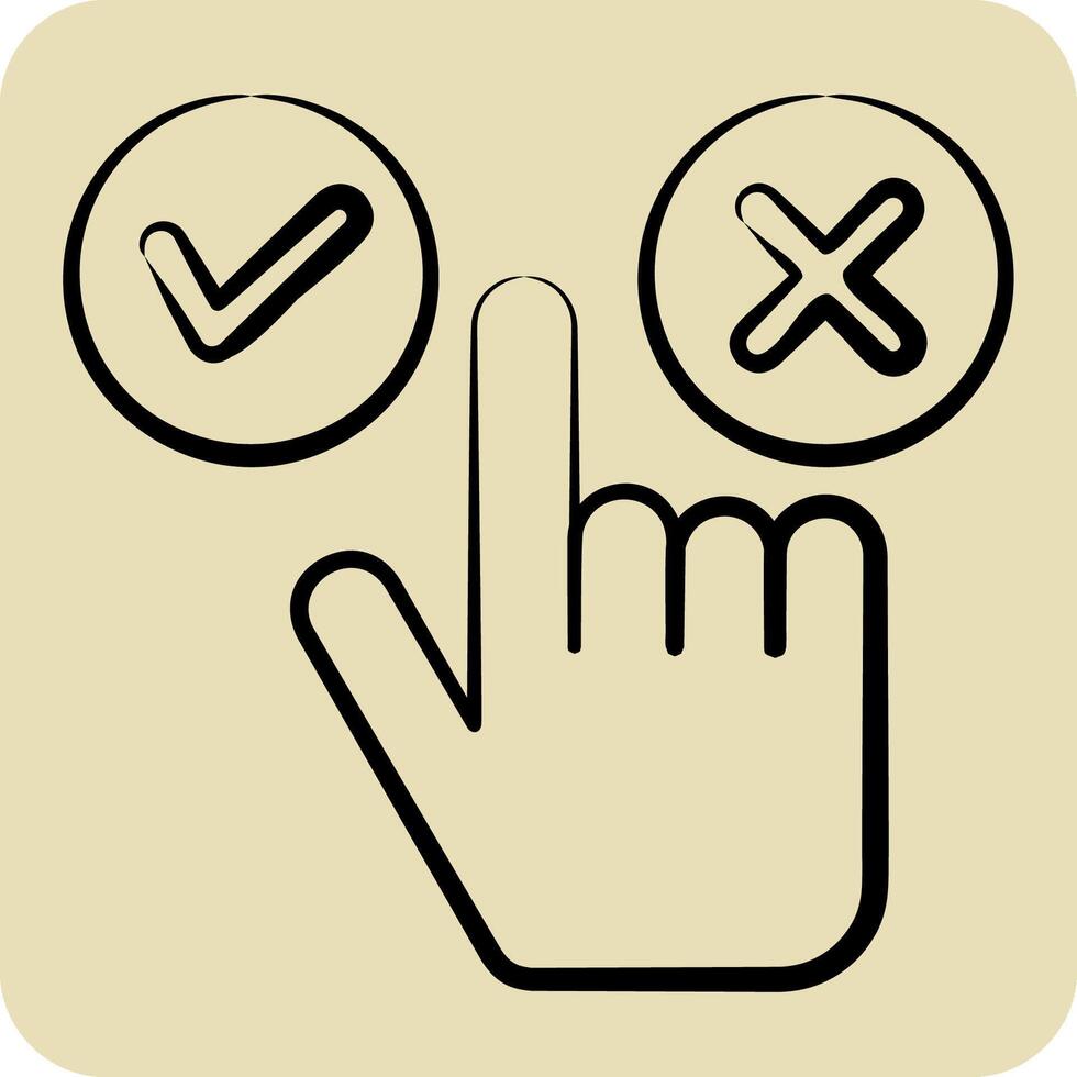 Icon Choice. related to Choice symbol. hand drawn style. simple illustration vector
