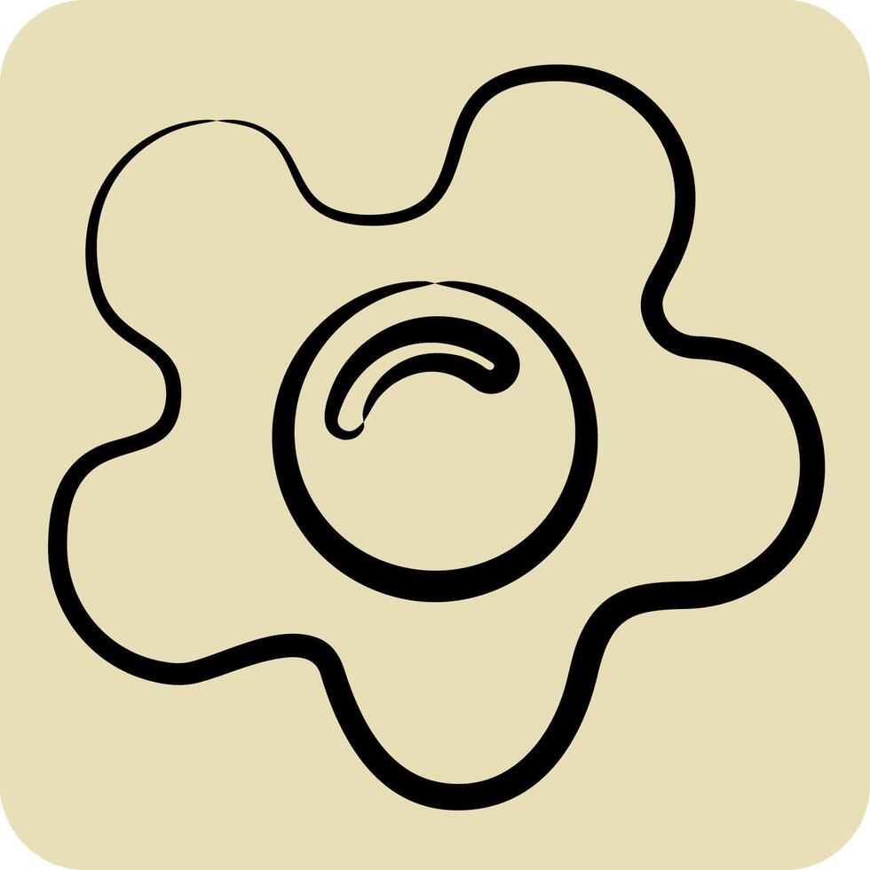 Icon Fried Egg. related to Breakfast symbol. hand drawn style. simple illustration vector