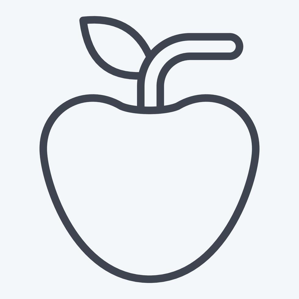 Icon Apple. related to Breakfast symbol. line style. simple illustration vector