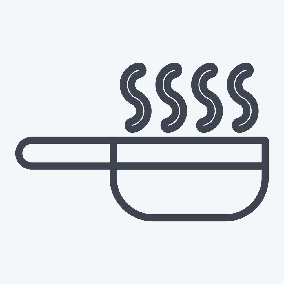 Icon Fry Pan. related to Breakfast symbol. line style. simple illustration vector