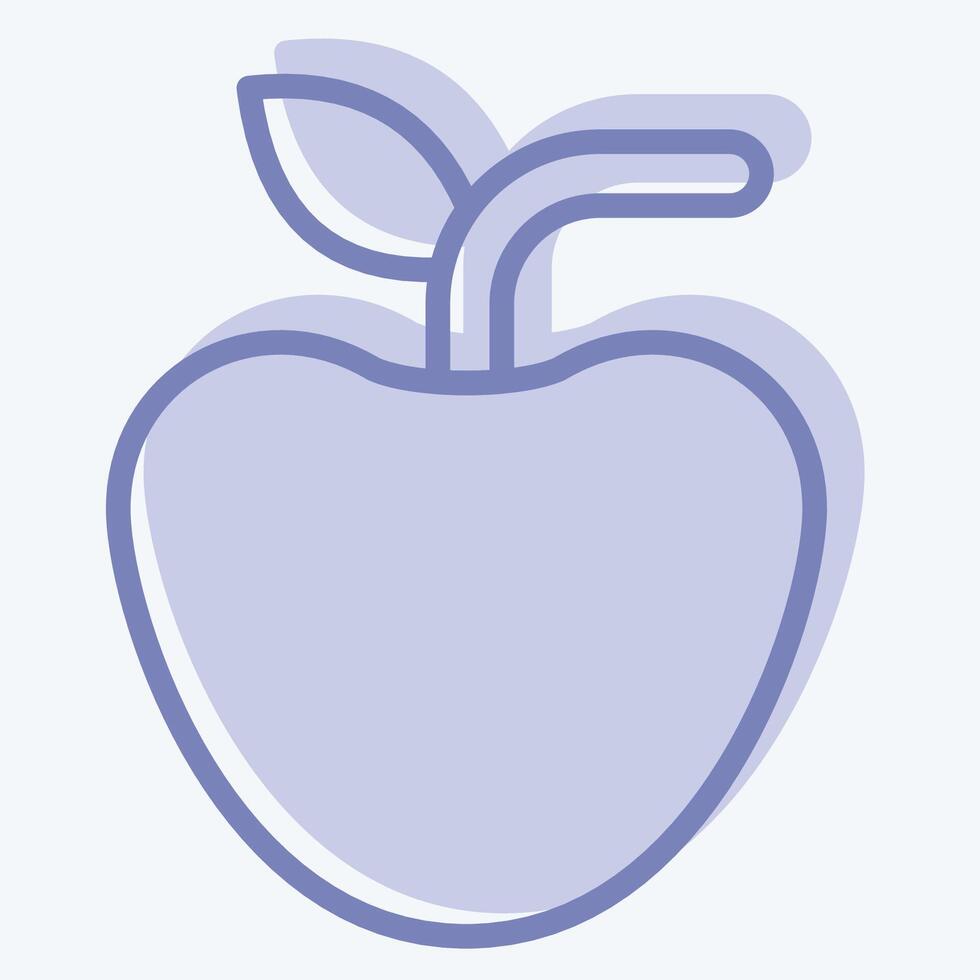 Icon Apple. related to Breakfast symbol. two tone style. simple illustration vector
