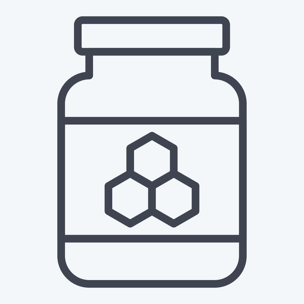 Icon Honey Jar. related to Breakfast symbol. line style. simple illustration vector
