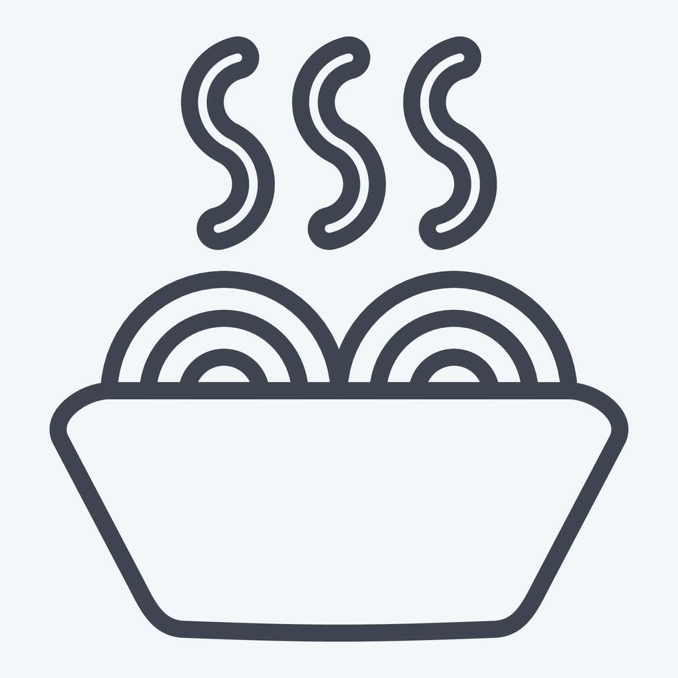 Icon Noodles. related to Breakfast symbol. line style. simple illustration vector