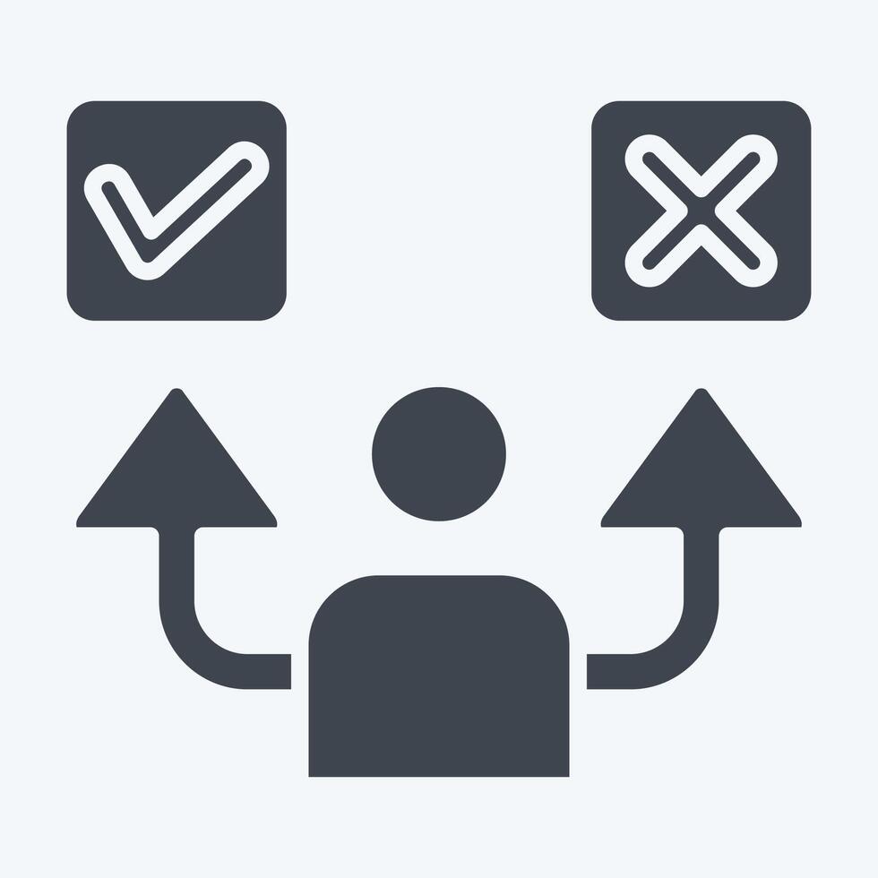 Icon Decide. related to Choice symbol. glyph style. simple illustration vector