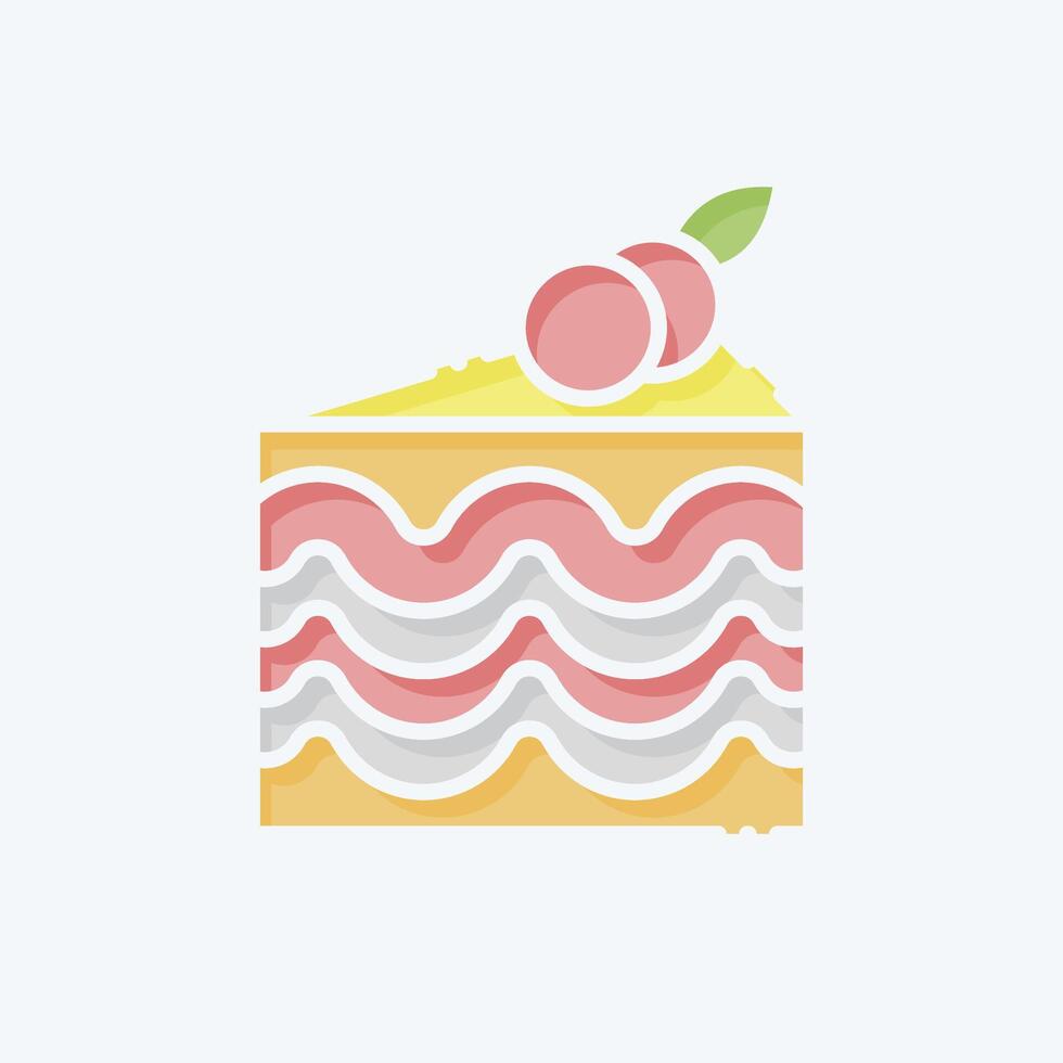 Icon Cake. related to Breakfast symbol. doodle style. simple illustration vector