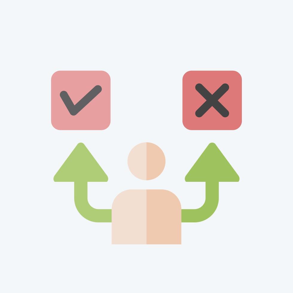 Icon Decide. related to Choice symbol. flat style. simple illustration vector