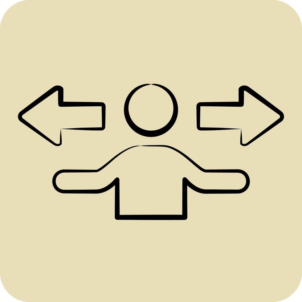 Icon Direction. related to Choice symbol. hand drawn style. simple illustration vector