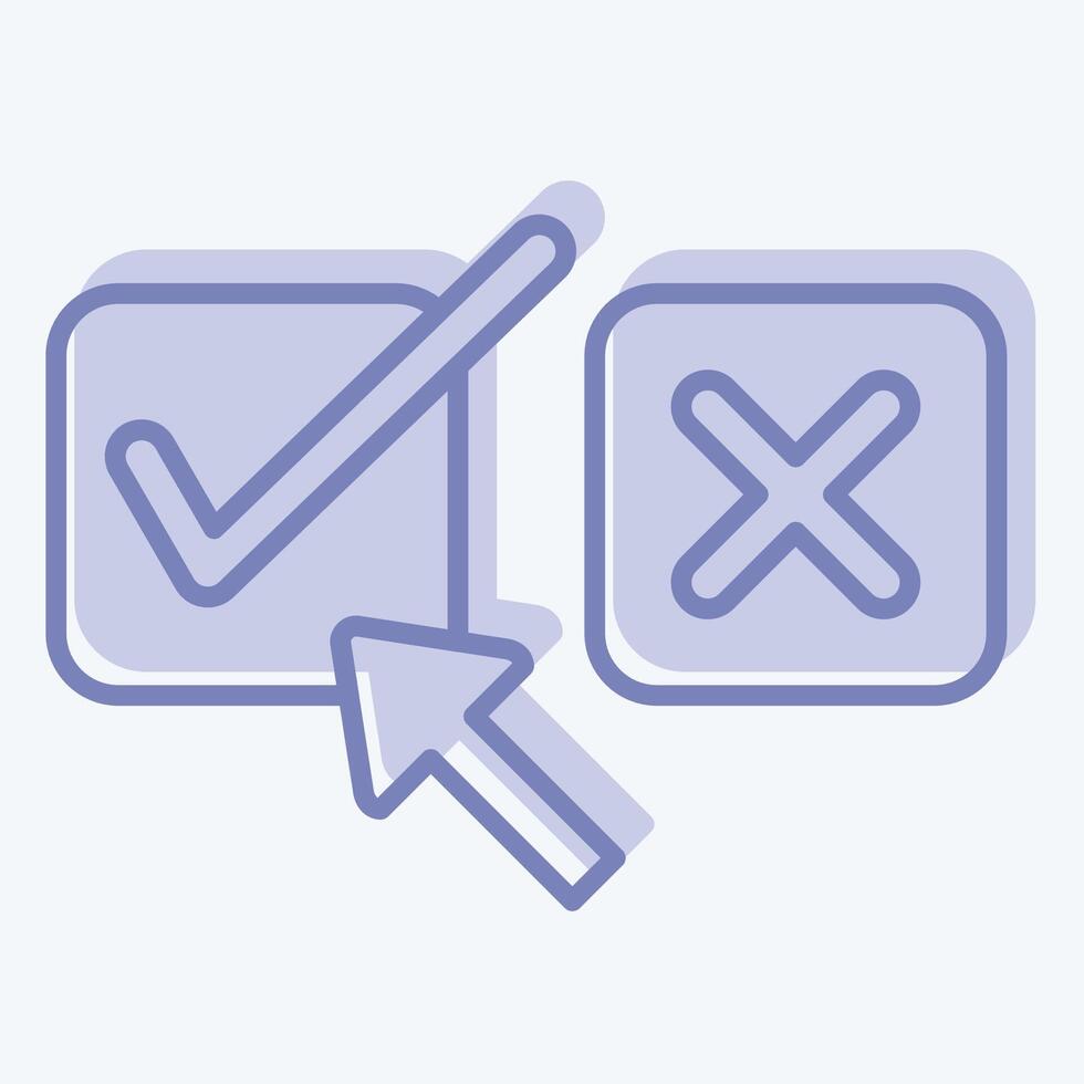 Icon Right Choice. related to Choice symbol. two tone style. simple illustration vector