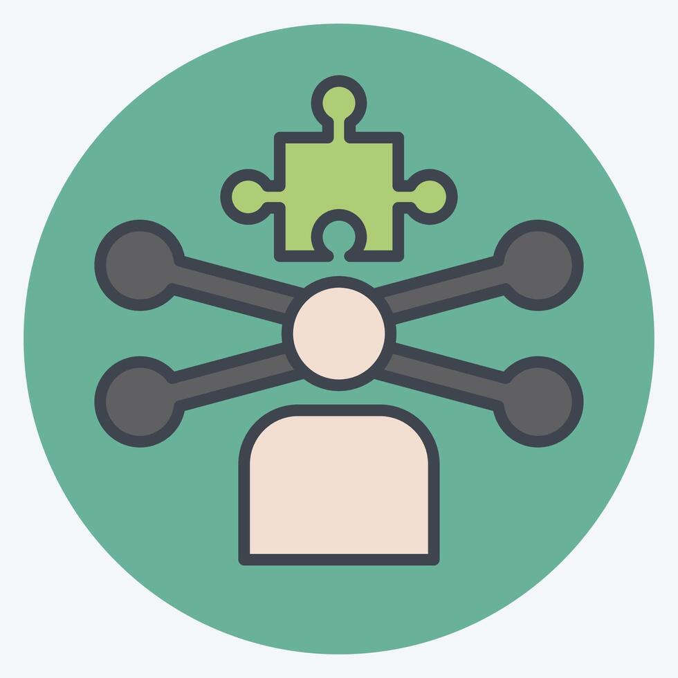Icon Dilemma. related to Choice symbol. color mate style. simple illustration vector