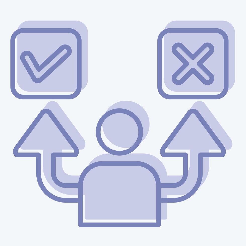Icon Decide. related to Choice symbol. two tone style. simple illustration vector
