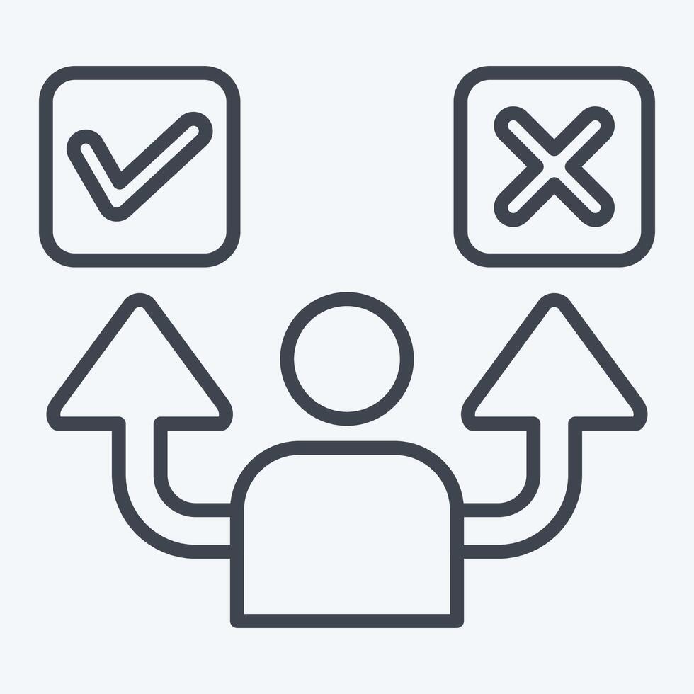 Icon Decide. related to Choice symbol. line style. simple illustration vector