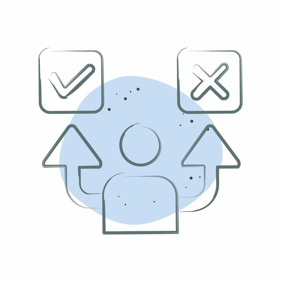 Icon Decide. related to Choice symbol. Color Spot Style. simple illustration vector