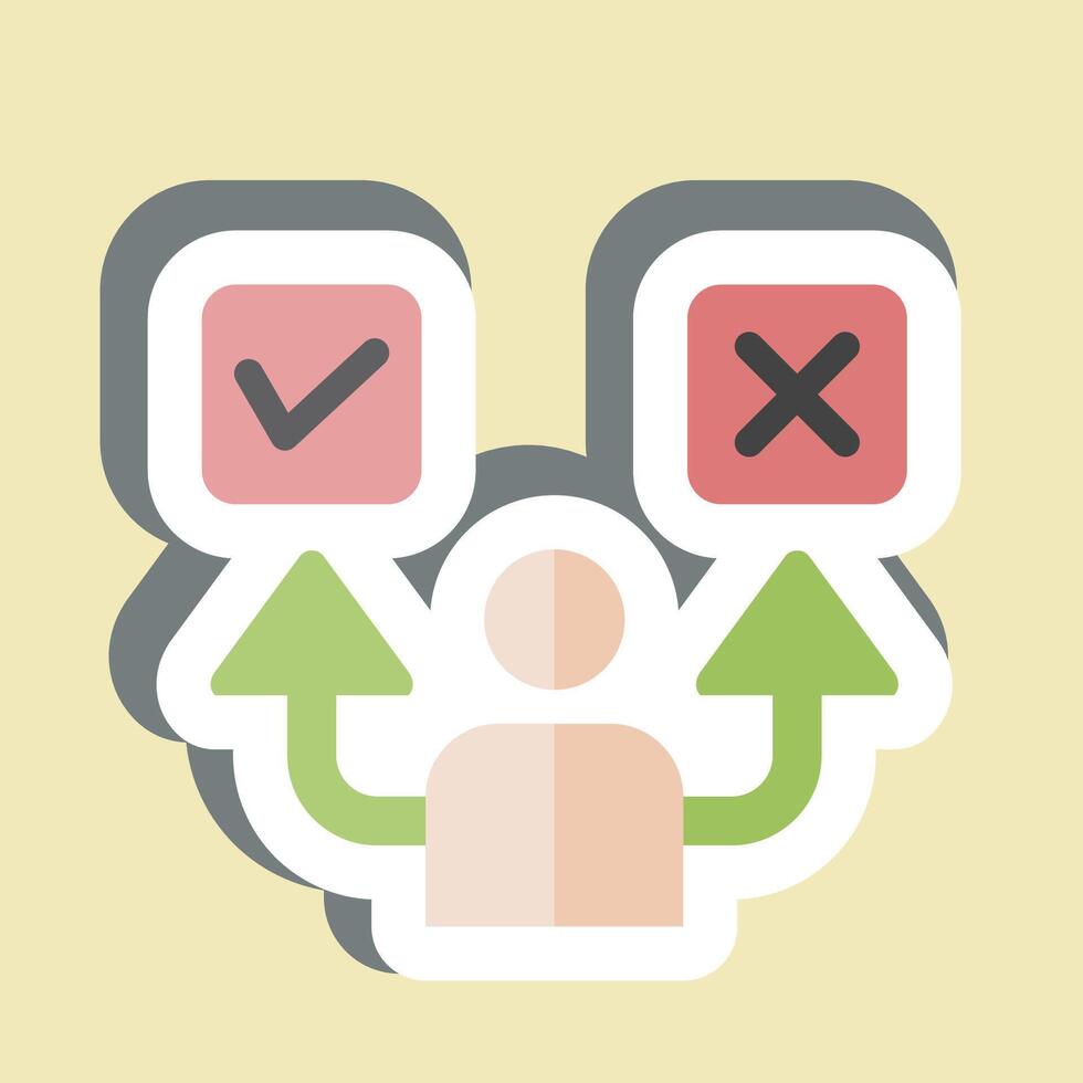 Sticker Decide. related to Choice symbol. simple illustration vector
