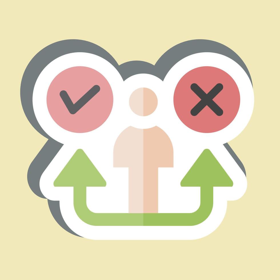 Sticker Decision. related to Choice symbol. simple illustration vector