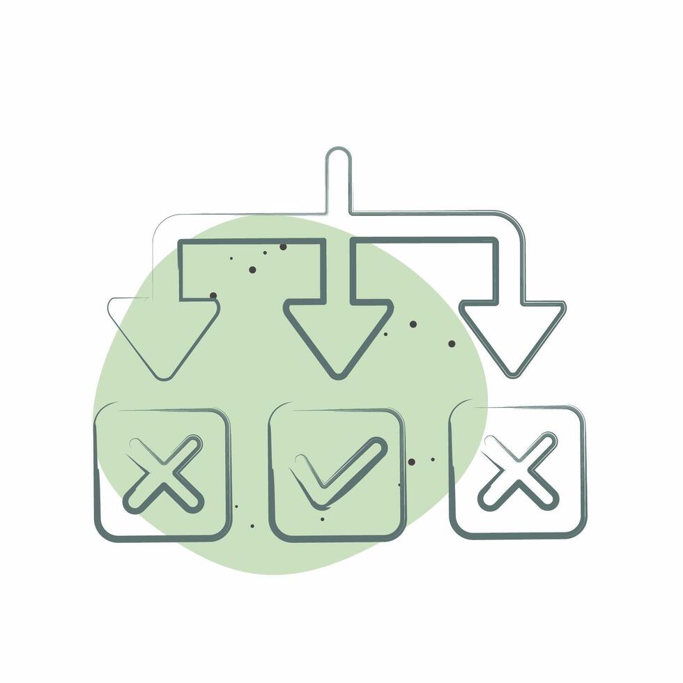 Icon Solving. related to Choice symbol. Color Spot Style. simple illustration vector