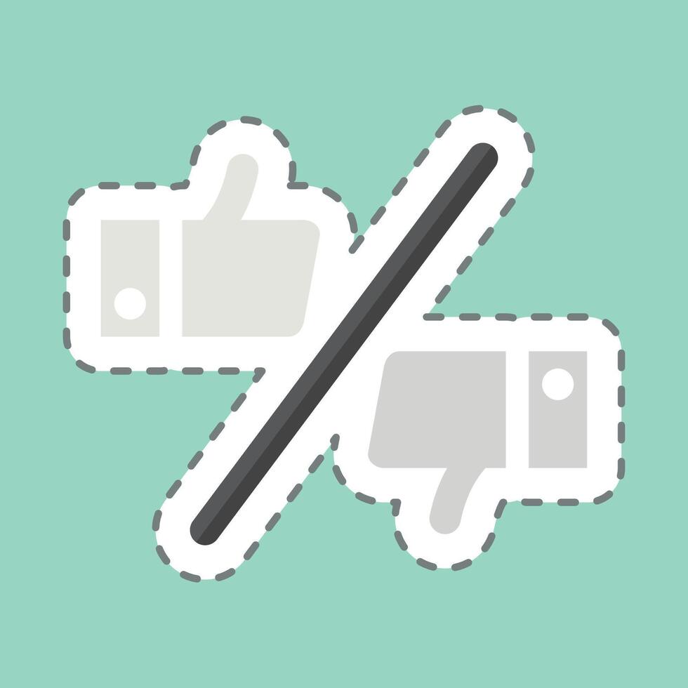 Sticker line cut Preference. related to Choice symbol. simple illustration vector