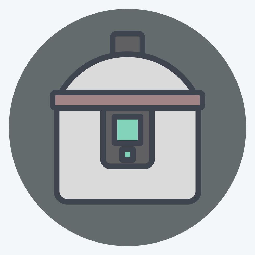 Icon Cooking Pot. related to Breakfast symbol. color mate style. simple illustration vector
