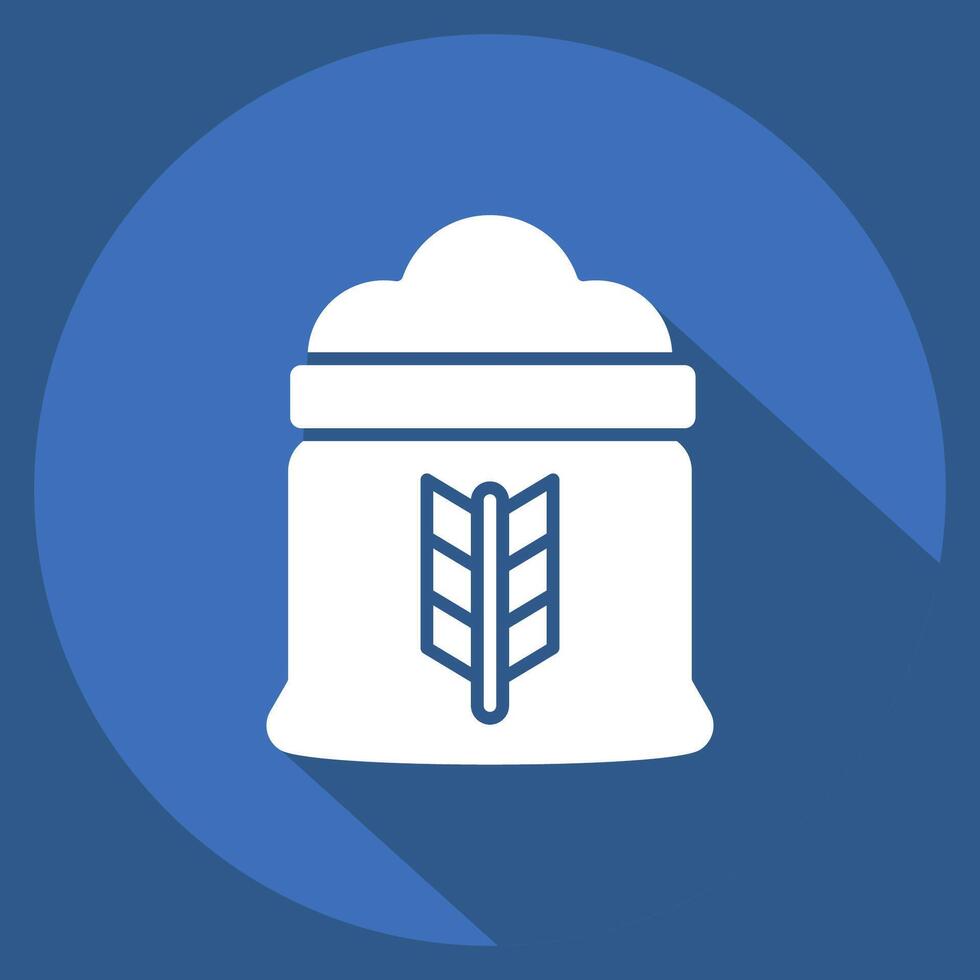 Icon Flour. related to Breakfast symbol. long shadow style. simple illustration vector