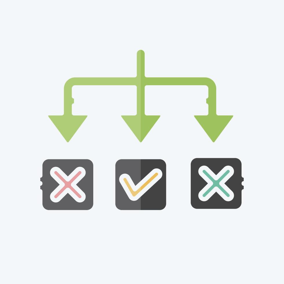 Icon Solving. related to Choice symbol. doodle style. simple illustration vector