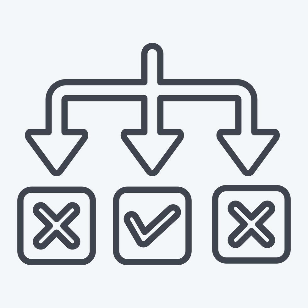 Icon Solving. related to Choice symbol. line style. simple illustration vector