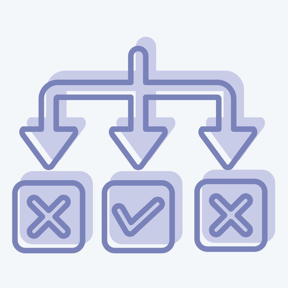 Icon Solving. related to Choice symbol. two tone style. simple illustration vector