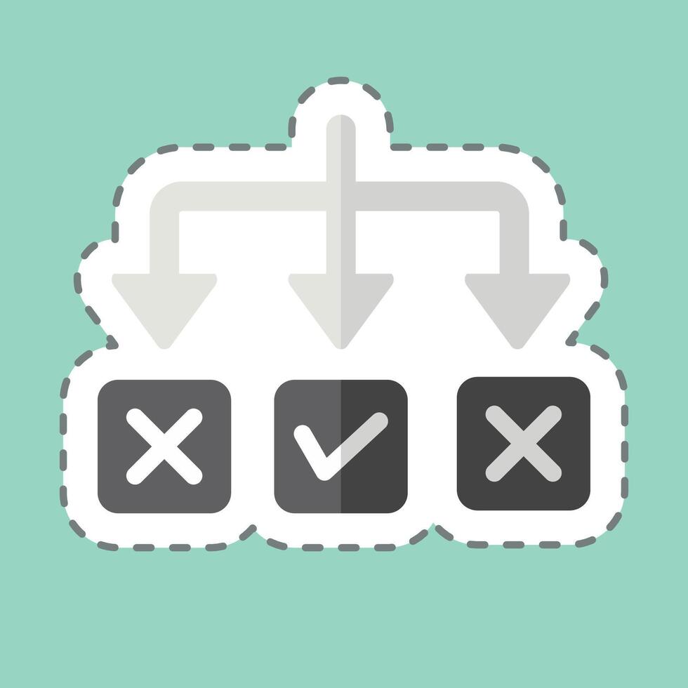 Sticker line cut Solving. related to Choice symbol. simple illustration vector