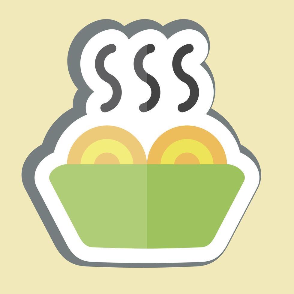 Sticker Noodles. related to Breakfast symbol. simple illustration vector