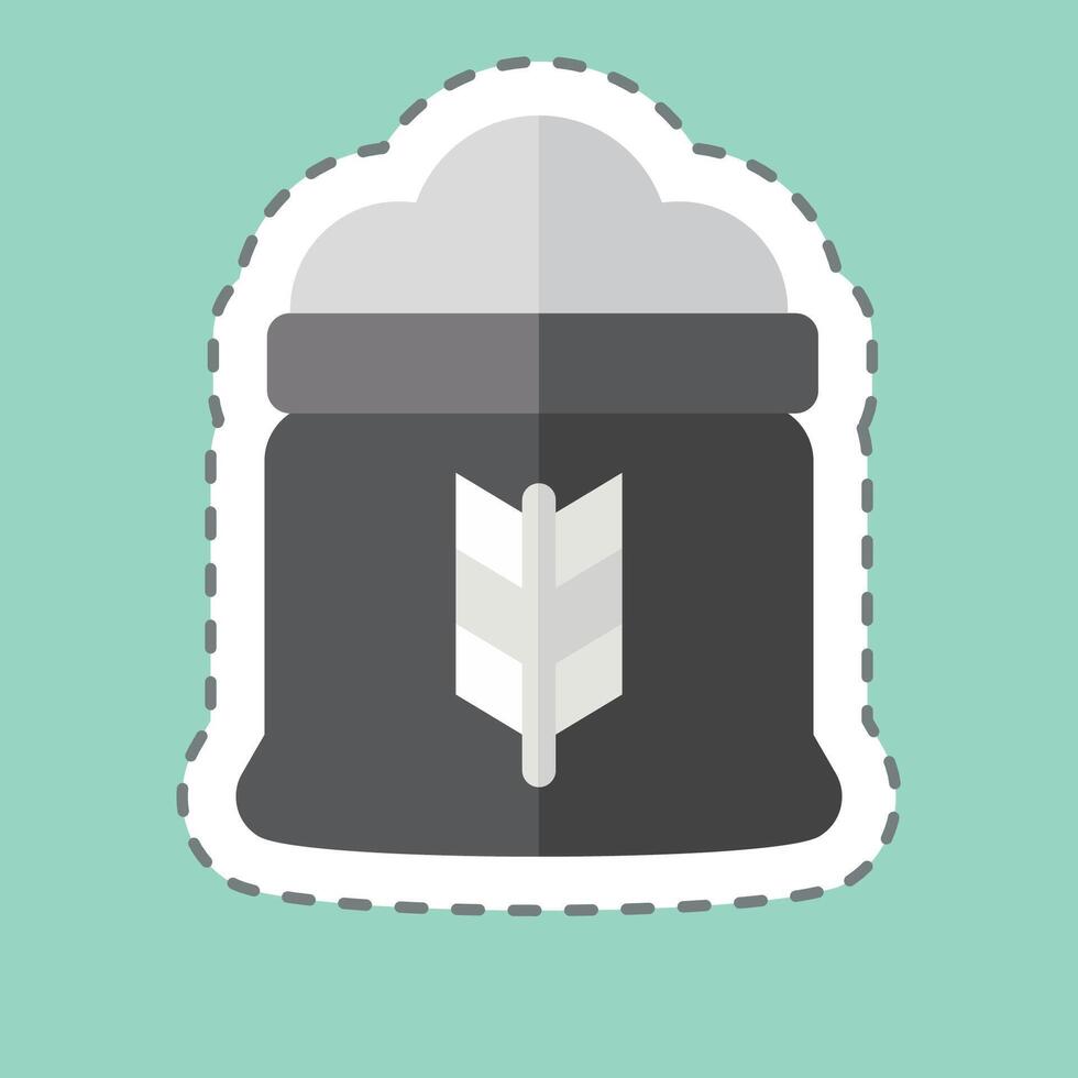 Sticker line cut Flour. related to Breakfast symbol. simple illustration vector