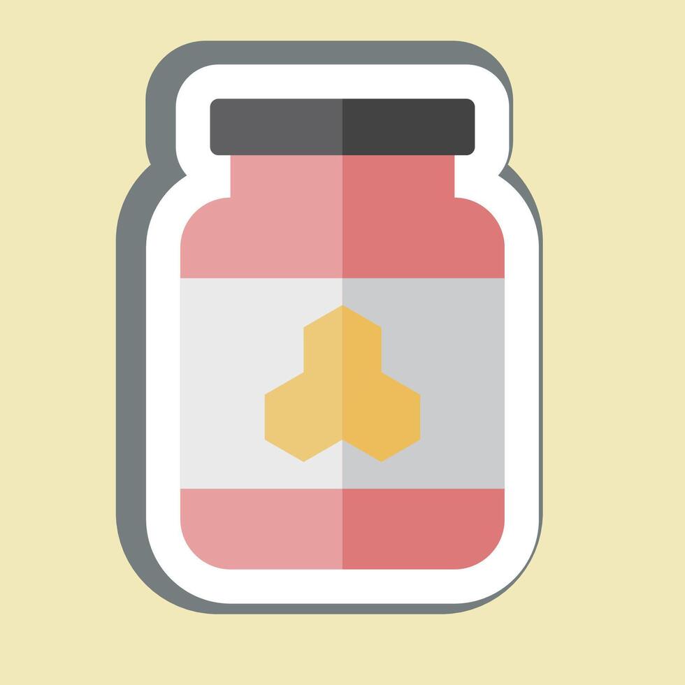 Sticker Honey Jar. related to Breakfast symbol. simple illustration vector