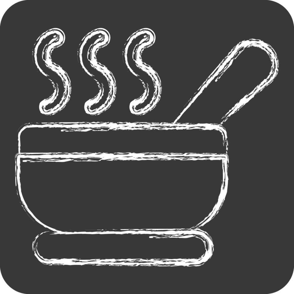 Icon Soup Bowl. related to Breakfast symbol. chalk Style. simple illustration vector