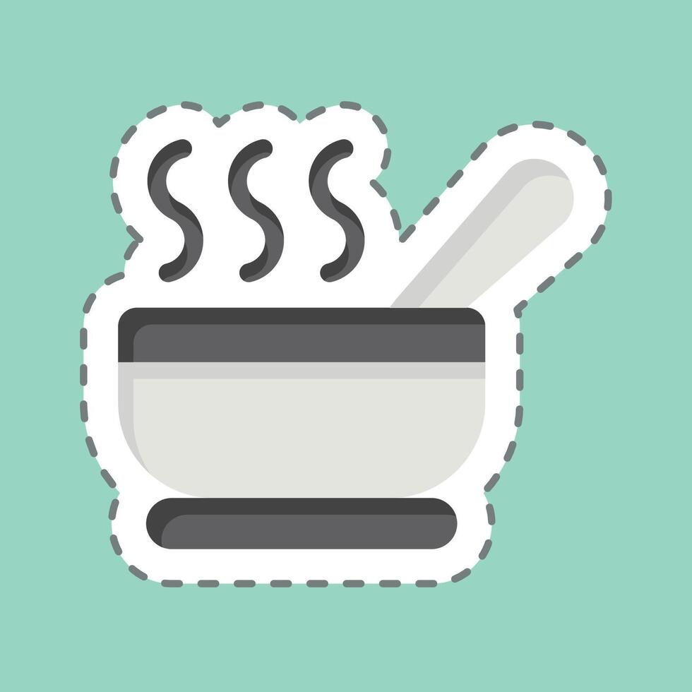 Sticker line cut Soup Bowl. related to Breakfast symbol. simple illustration vector