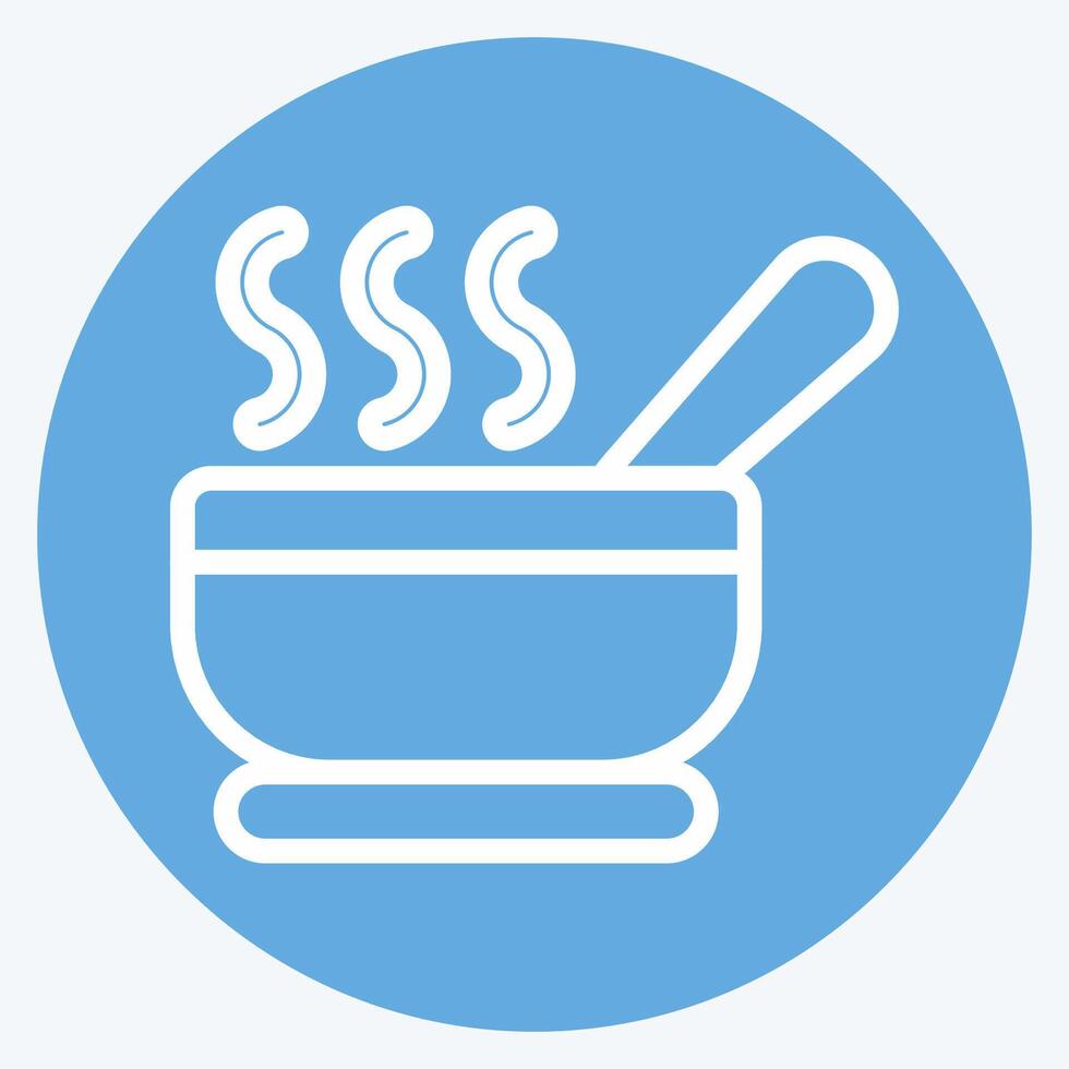 Icon Soup Bowl. related to Breakfast symbol. blue eyes style. simple illustration vector