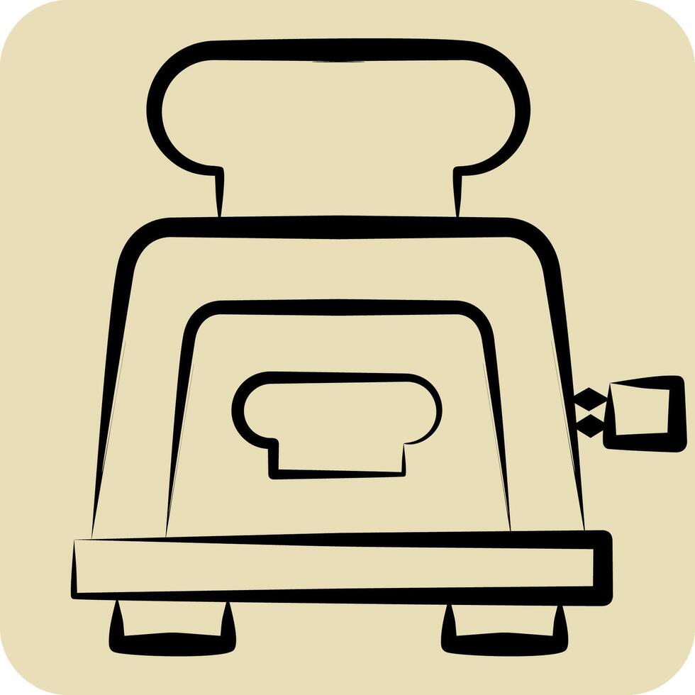 Icon Toaster. related to Breakfast symbol. hand drawn style. simple illustration vector
