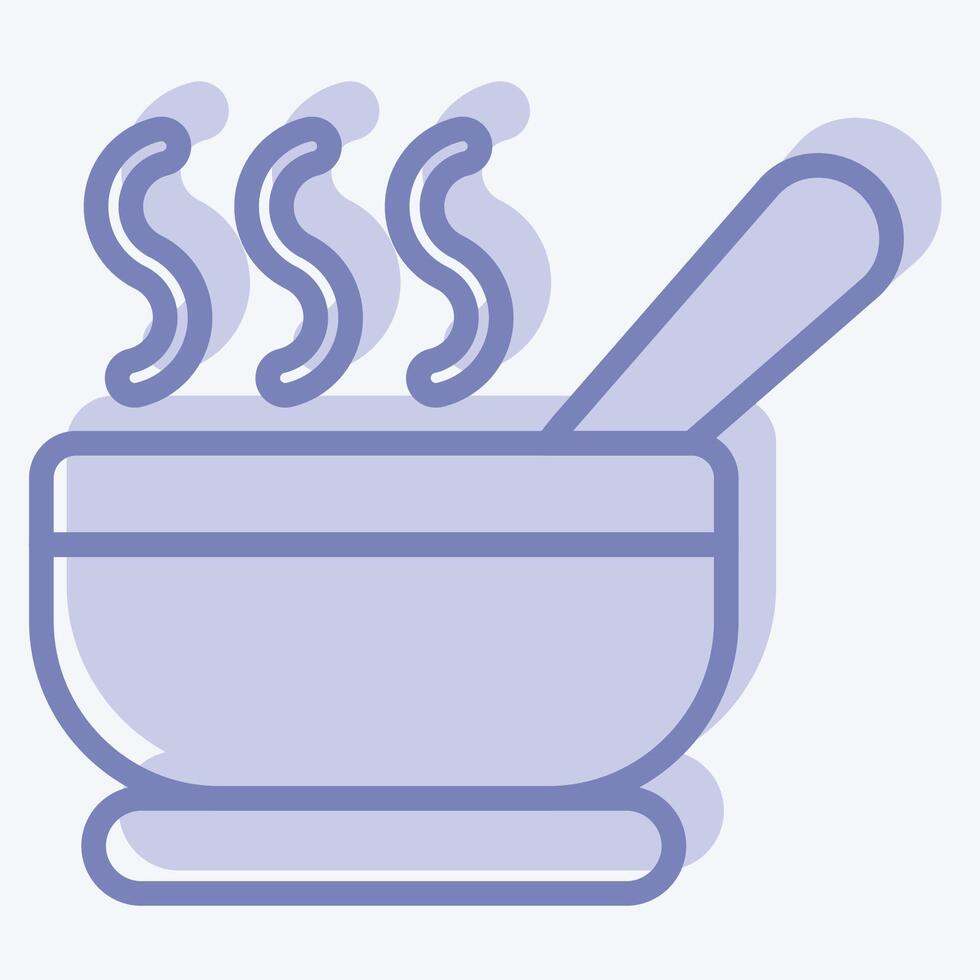 Icon Soup Bowl. related to Breakfast symbol. two tone style. simple illustration vector