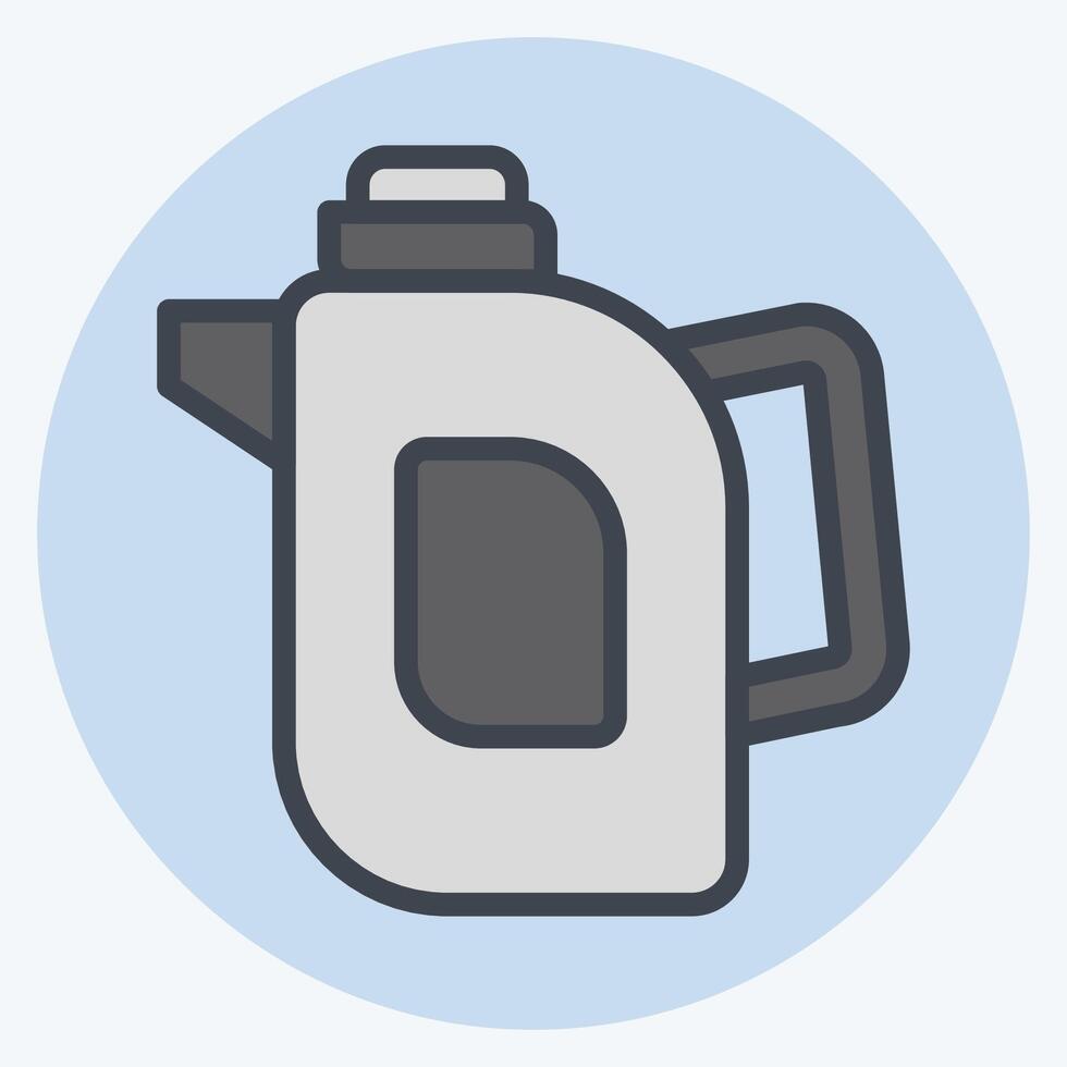 Icon Tea Pot. related to Breakfast symbol. color mate style. simple illustration vector