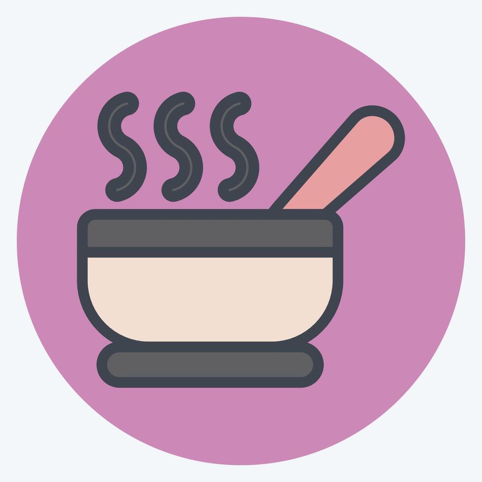 Icon Soup Bowl. related to Breakfast symbol. color mate style. simple illustration vector