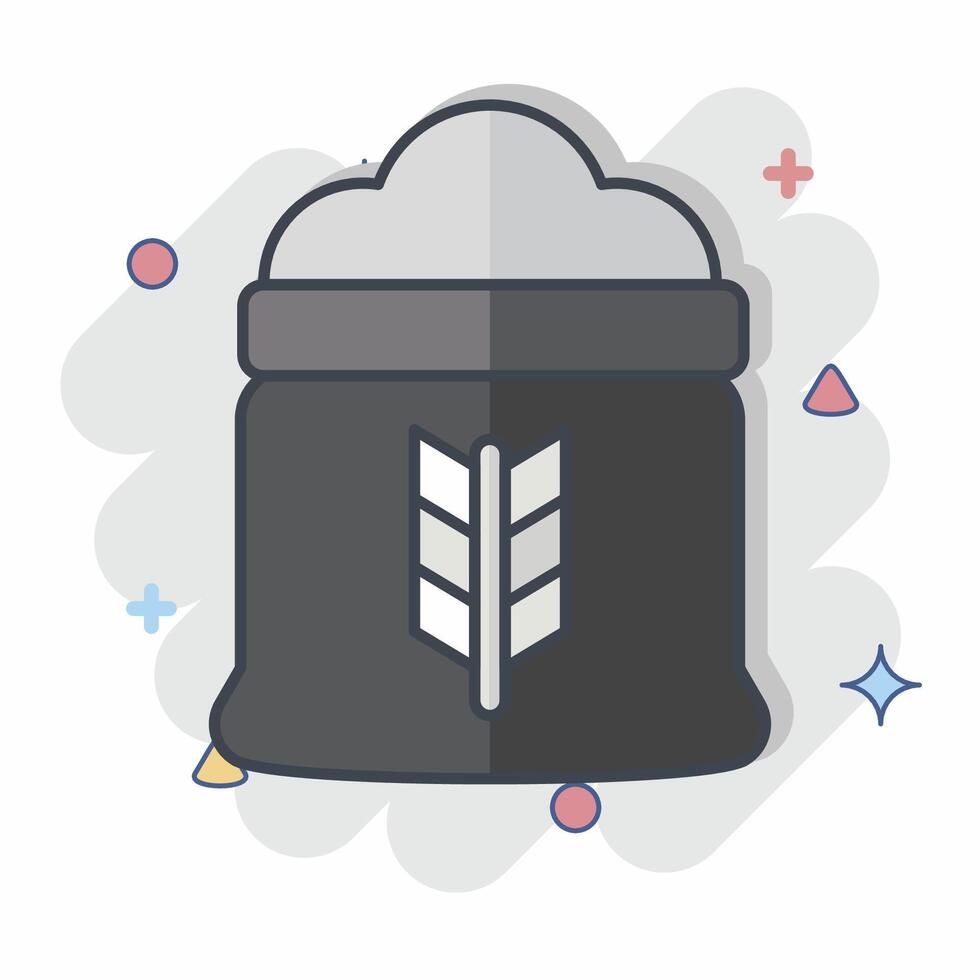Icon Flour. related to Breakfast symbol. comic style. simple illustration vector