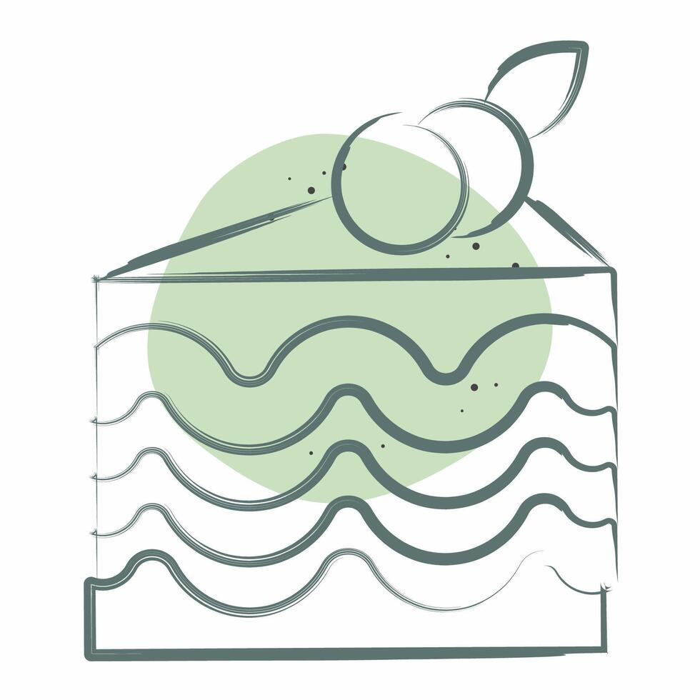 Icon Cake. related to Breakfast symbol. Color Spot Style. simple illustration vector