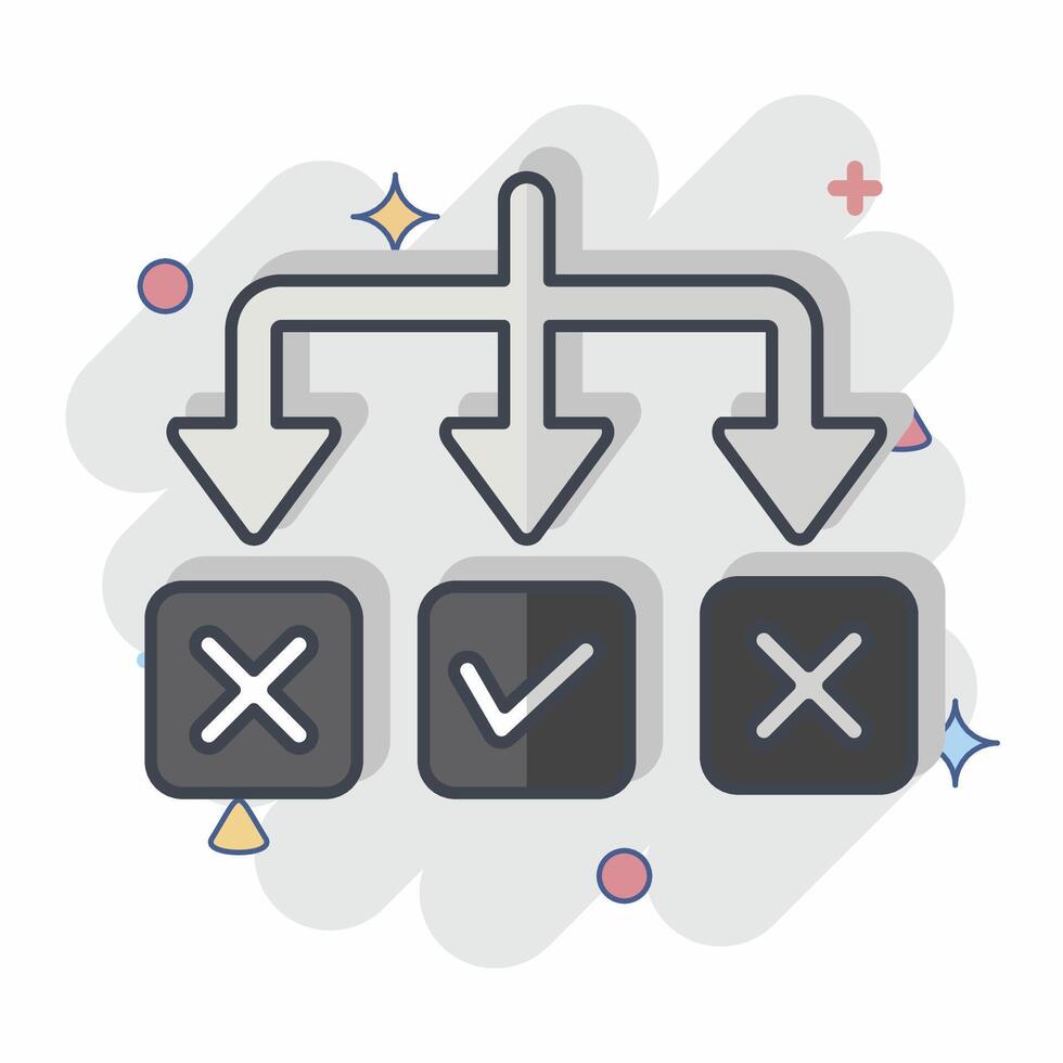 Icon Solving. related to Choice symbol. comic style. simple illustration vector