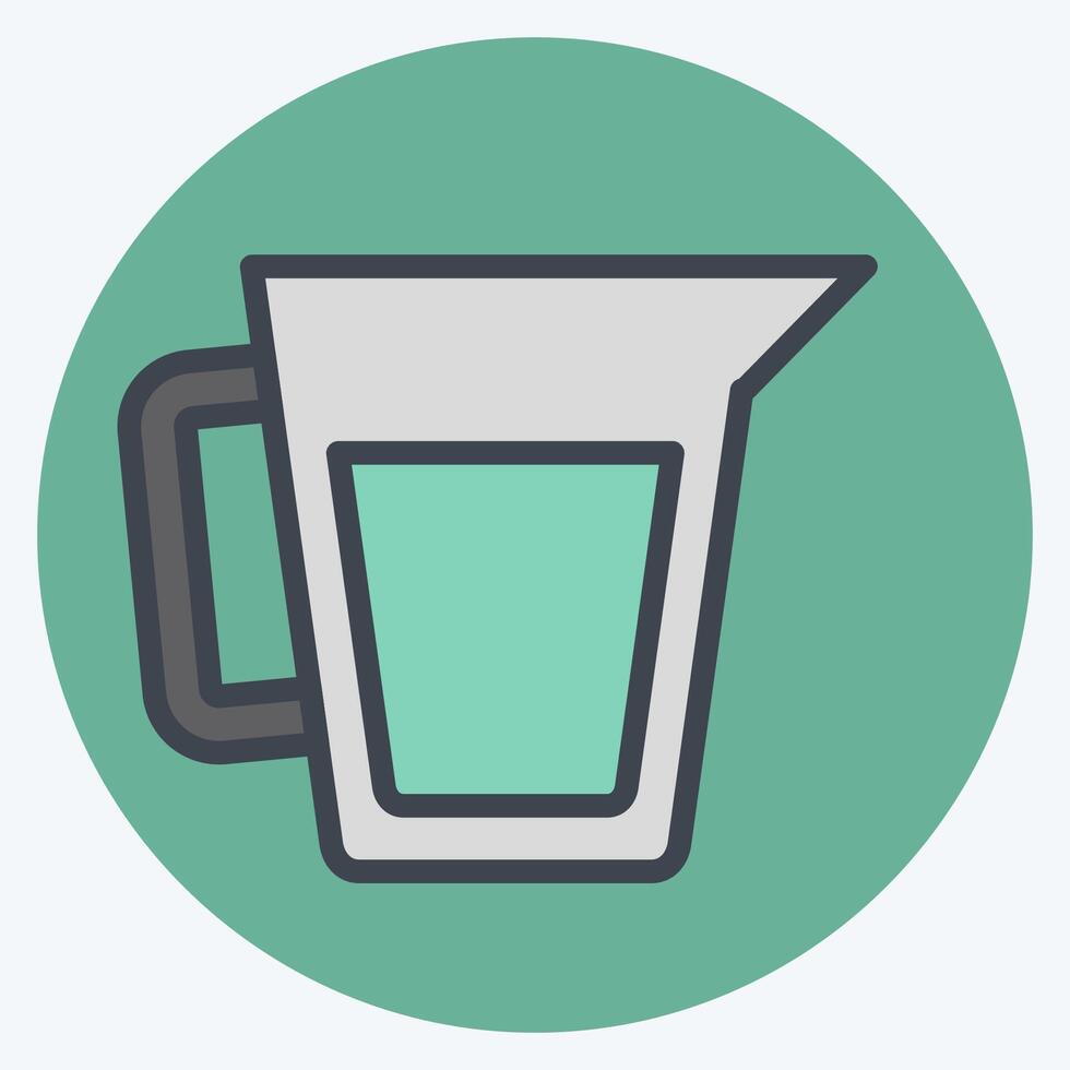 Icon Measure Cup. related to Breakfast symbol. color mate style. simple illustration vector