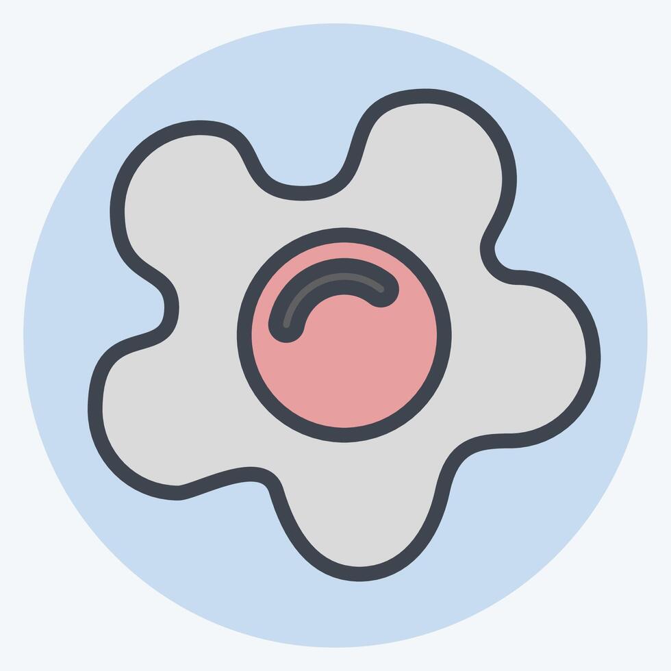 Icon Fried Egg. related to Breakfast symbol. color mate style. simple illustration vector