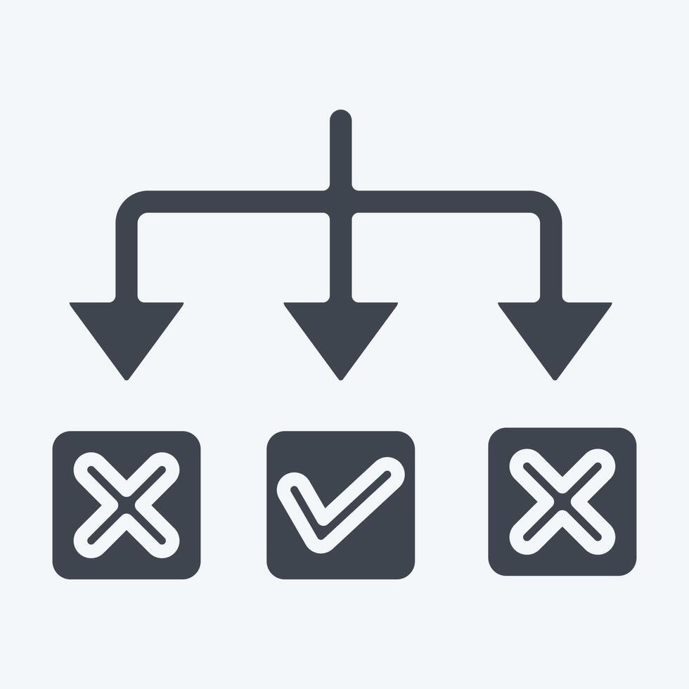 Icon Solving. related to Choice symbol. glyph style. simple illustration vector