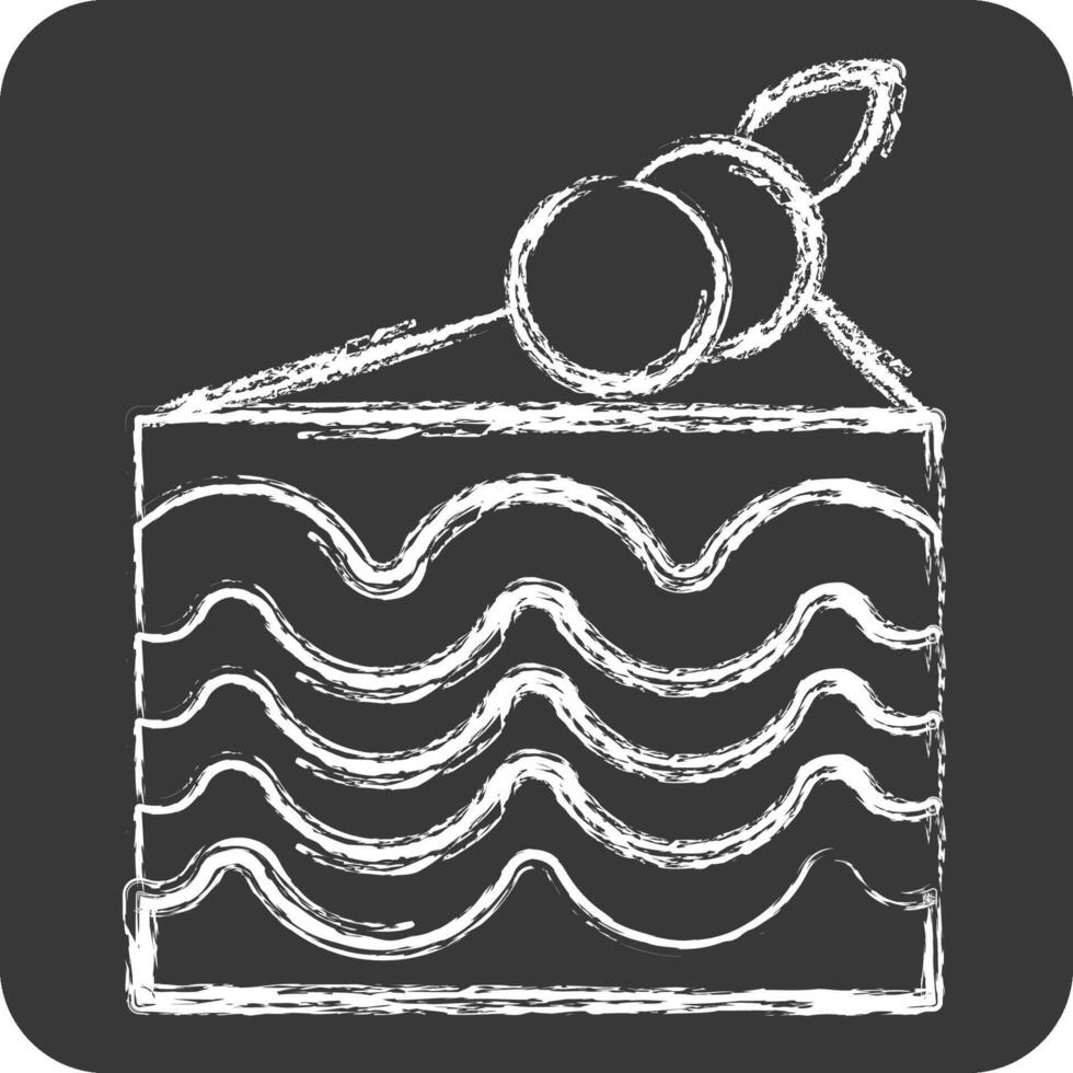 Icon Cake. related to Breakfast symbol. chalk Style. simple illustration vector